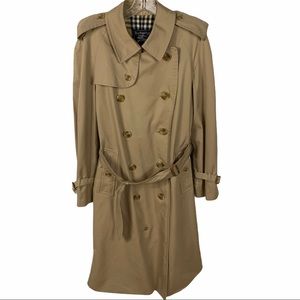 Vintage Burberry Belted Trench Coat Khaki Tan